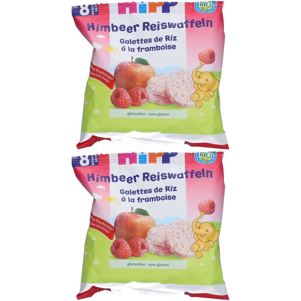 Hipp Reiswaffeln mit Himbeergeschmack ab 10 Monaten x2 2x30 g Futter