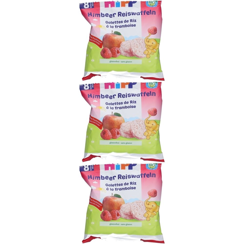 Hipp Reiswaffeln mit Himbeergeschmack ab 10 Monaten x3 3x30 g Futter