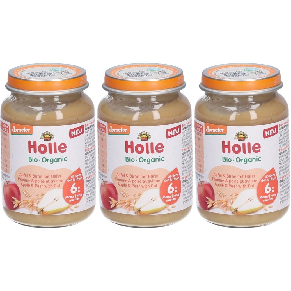 Holle Apfel & Birne mit Hafer 190 g x3 3x190 Brei