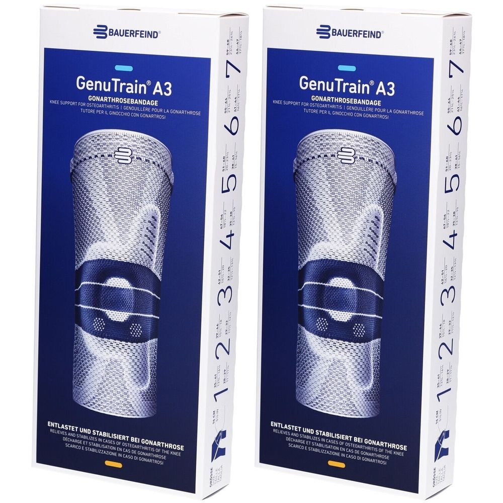 Bauerfeind GenuTrain® A3 Kniebandage Größe 3 Titan Links