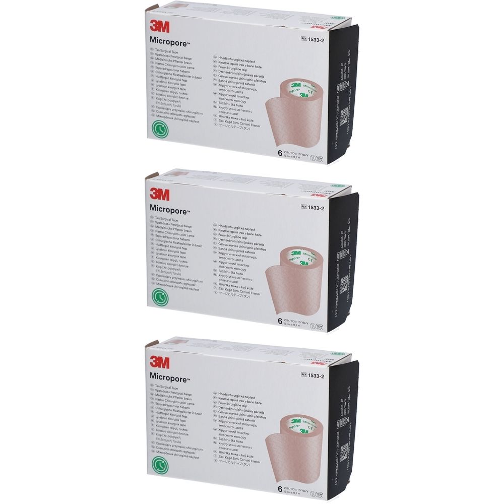 3M Micropore Pflasterrolle mit Spender 5 cm x 9,14 m