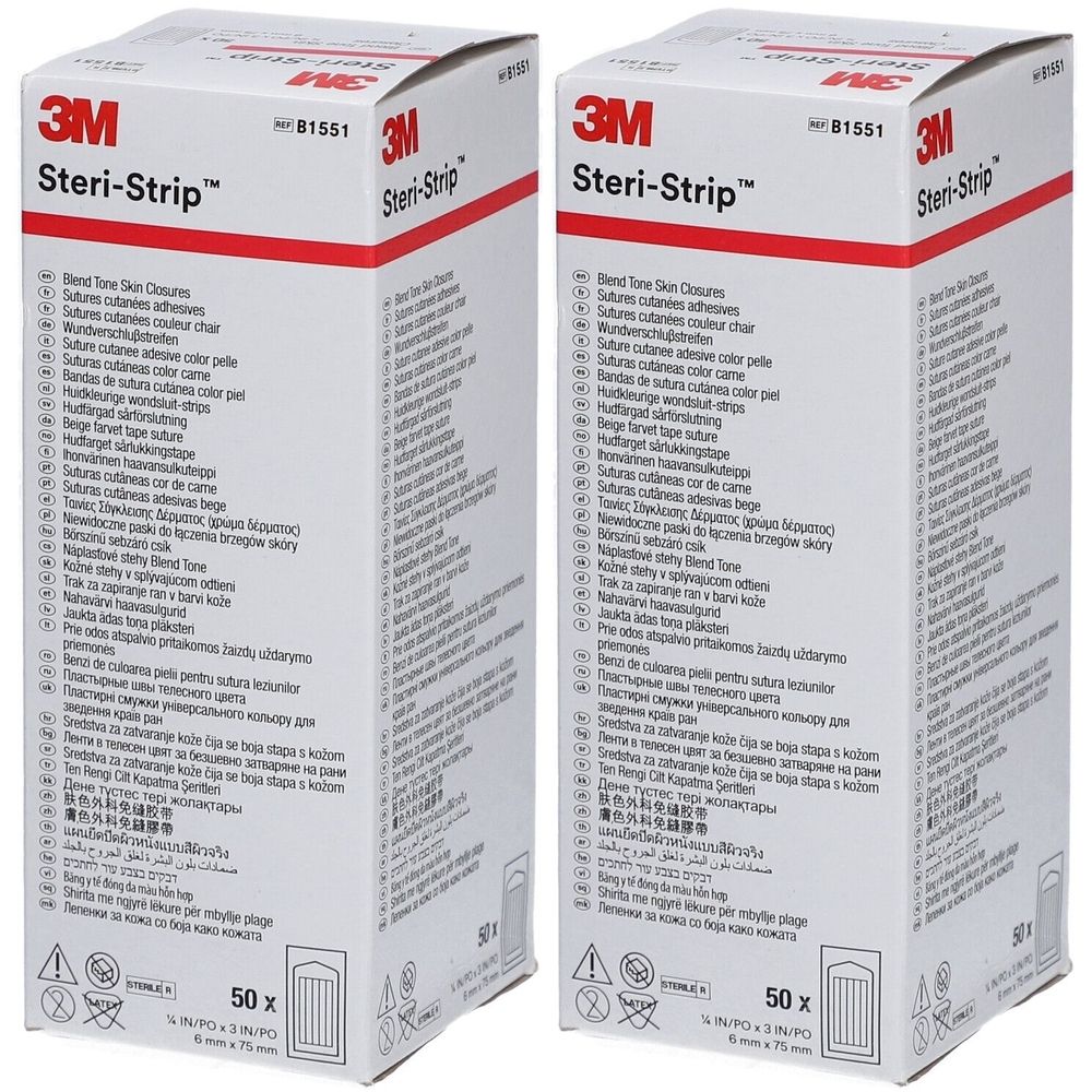 3M Steri-Strip™ Steriles selbstklebendes Hautnahtmaterial 6 x 75 mm Weiß