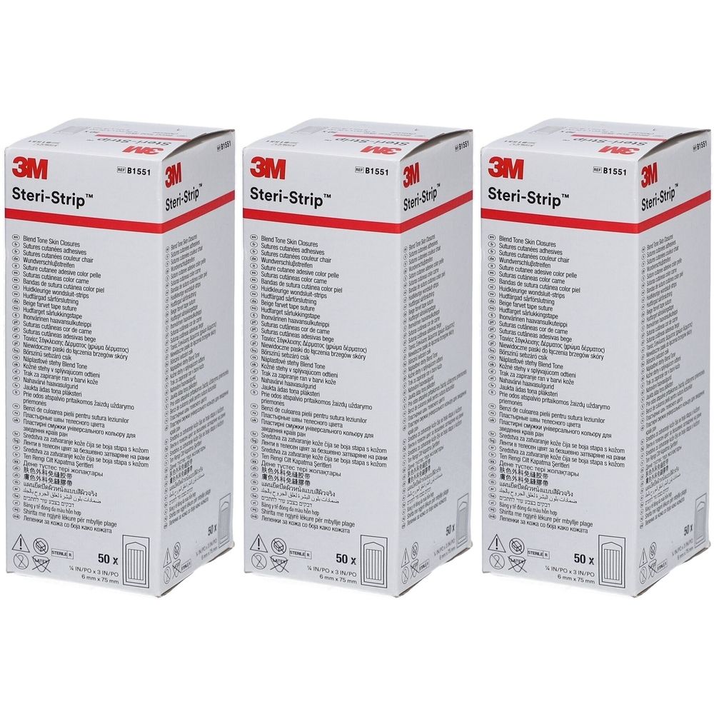 3M Steri-Strip™ Steriles selbstklebendes Hautnahtmaterial 6 x 75 mm Weiß