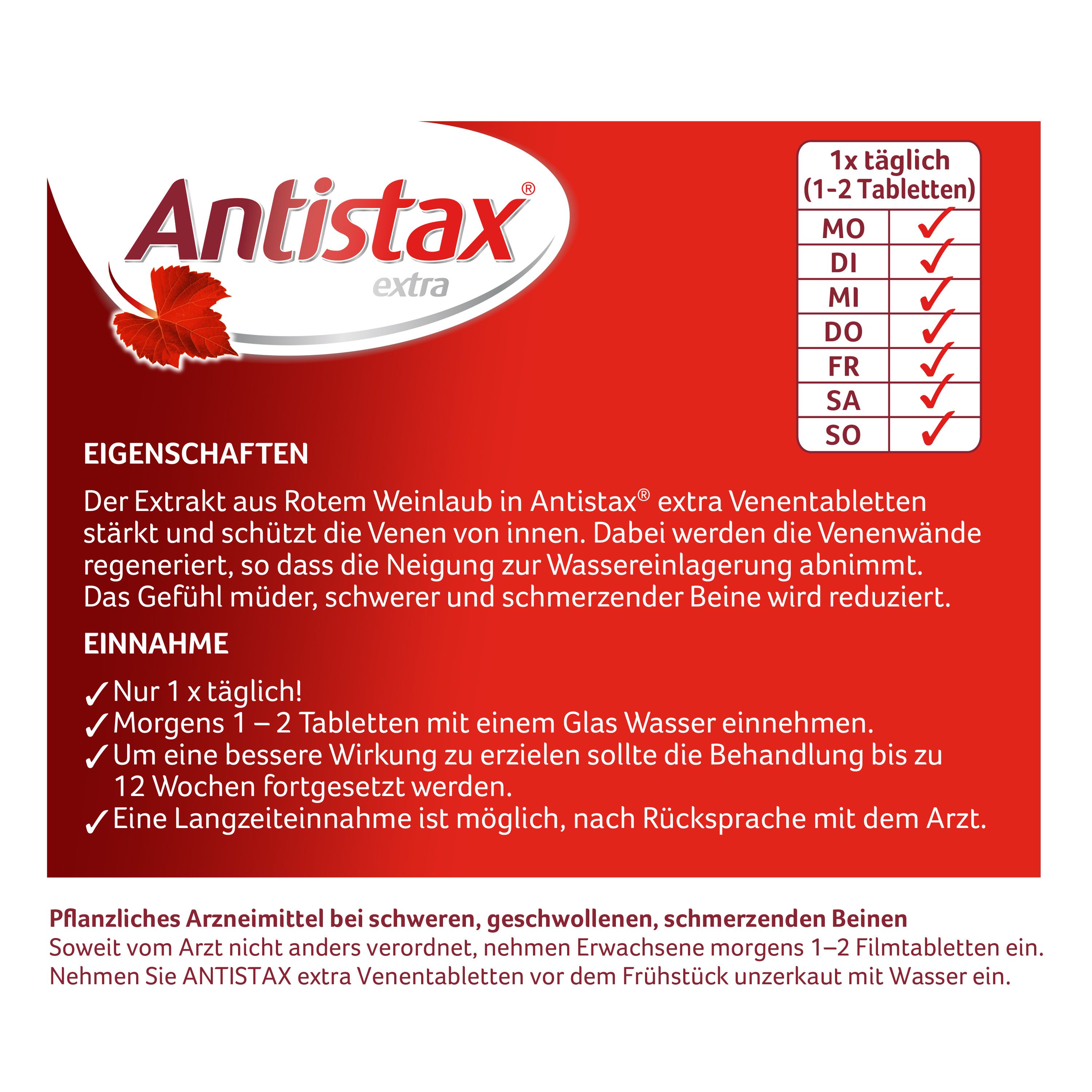 Antistax extra Venentabletten, bei Krampfadern & Besenreiser