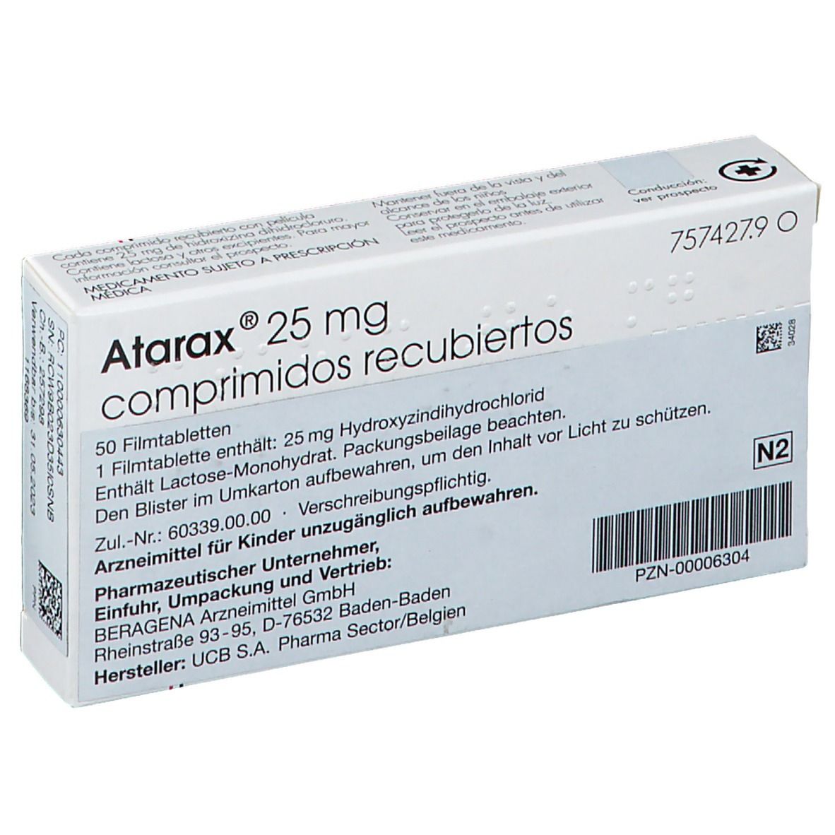 ATARAX 25 mg Filmtabletten B