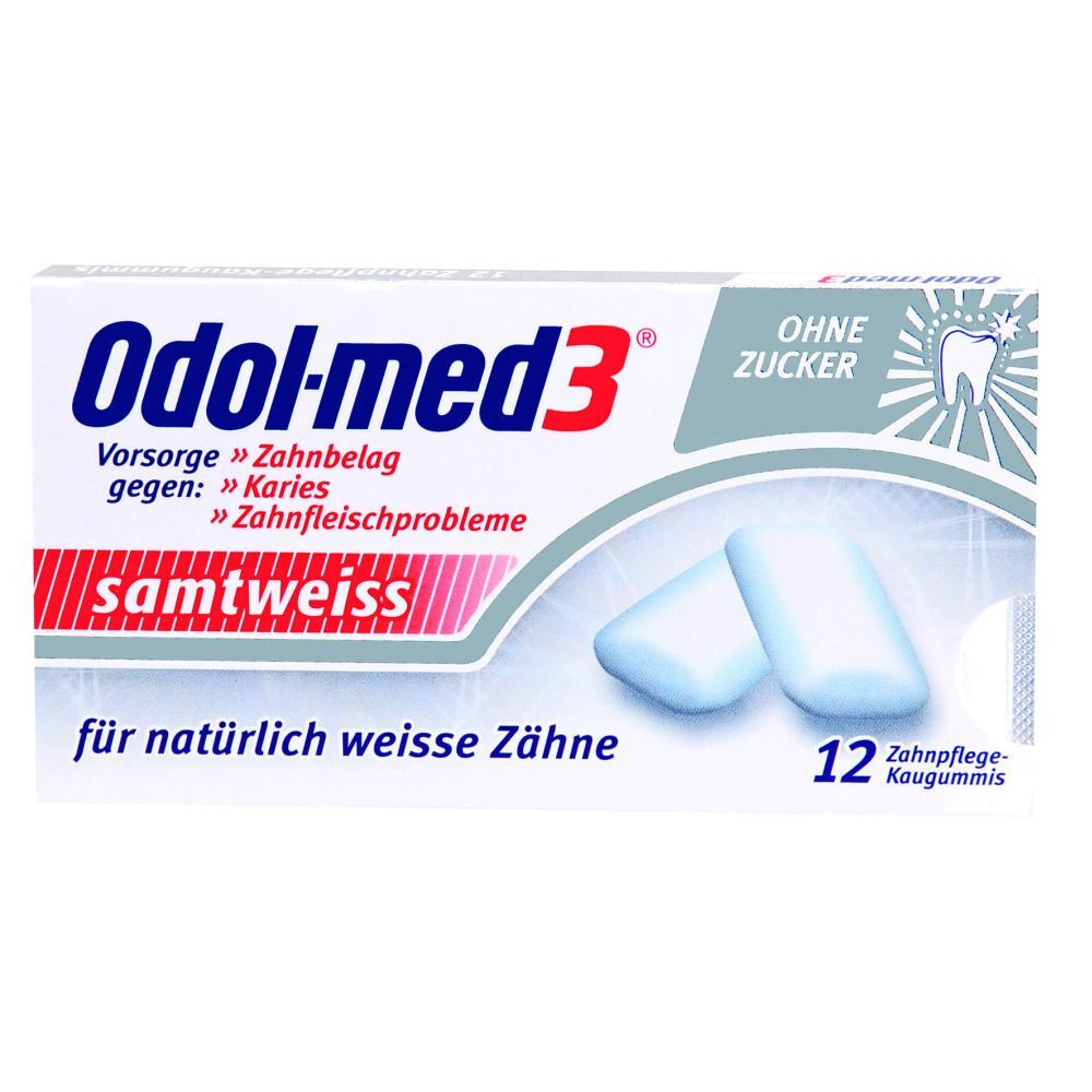 Odol-med3® Samtweiss Zahnpflege-Kaugummi