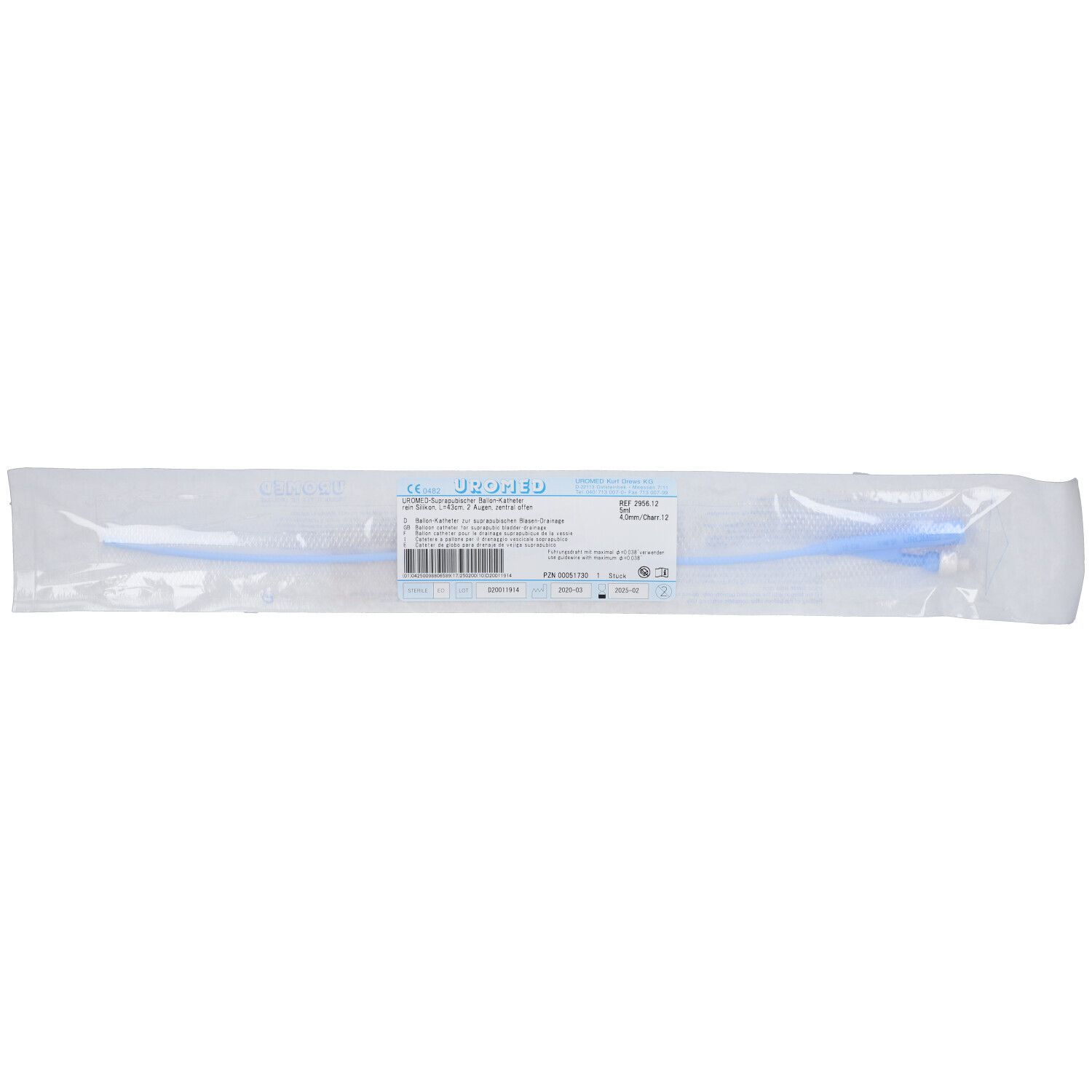 Uromed Suprap.Ballonkath.CH 12 Silikon 43cm 2956