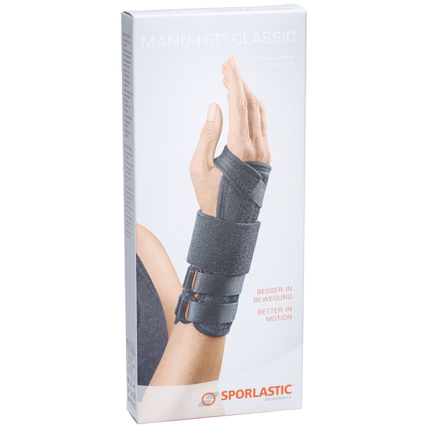 MANU-HiT® Handgelenkorthese links Gr.XS schwarz