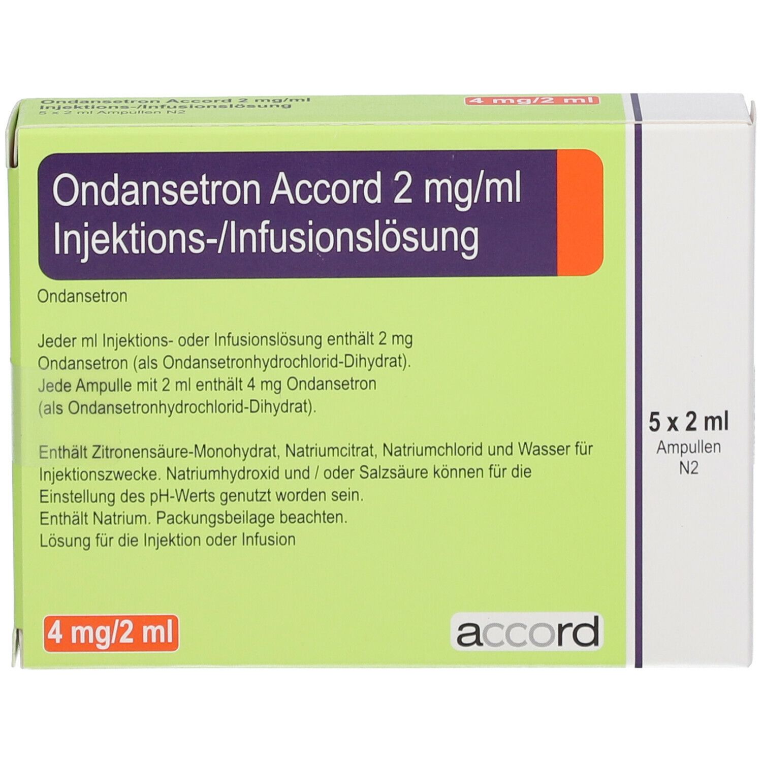 Ondansetron Accord 4 mg/2 ml