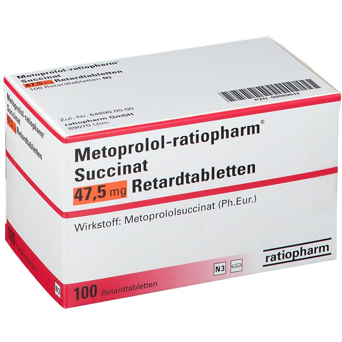 Metoprolol-ratiopharm® Succinat 47,5 mg