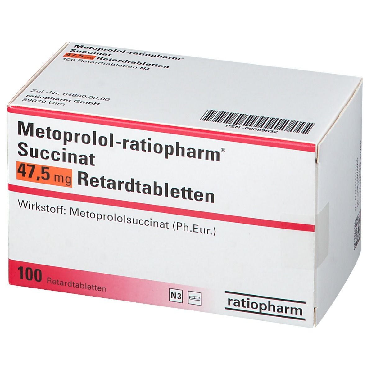 Metoprolol-ratiopharm® Succinat 47,5 mg