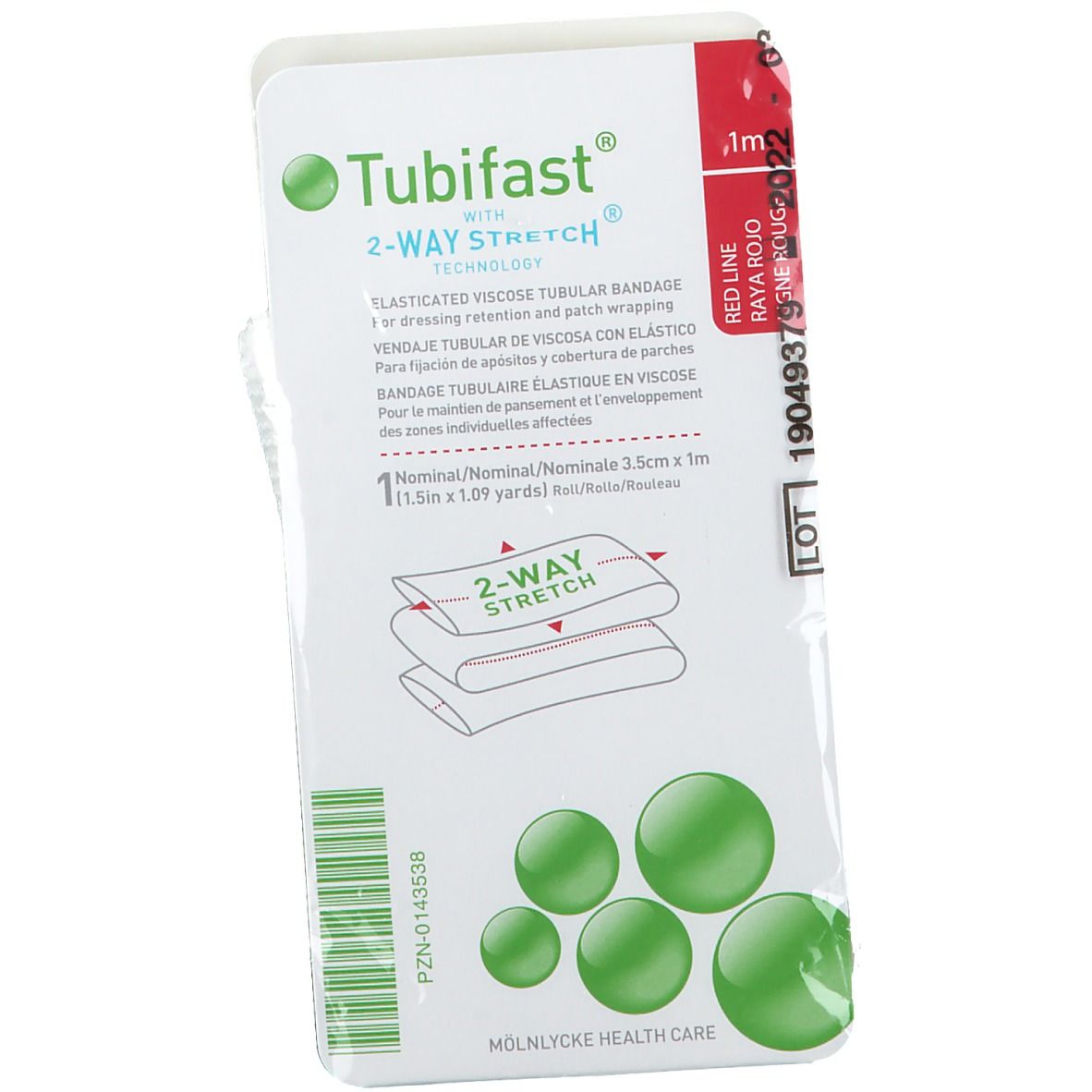 Tubifast 2-Way Stretch 3,5 cm x 1 m rot