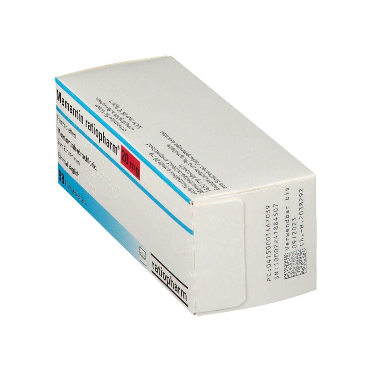 MEMANTIN-ratiopharm 20 mg Filmtabletten 98 St