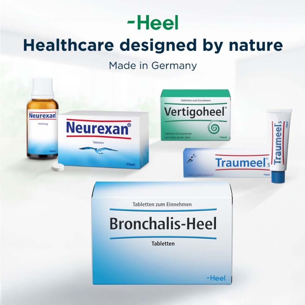 Verschiedene Produkte. Bronchalis-Heel Tabletten, Neurexan, Vertigoheel, Traumeel. Marke: -Heel.