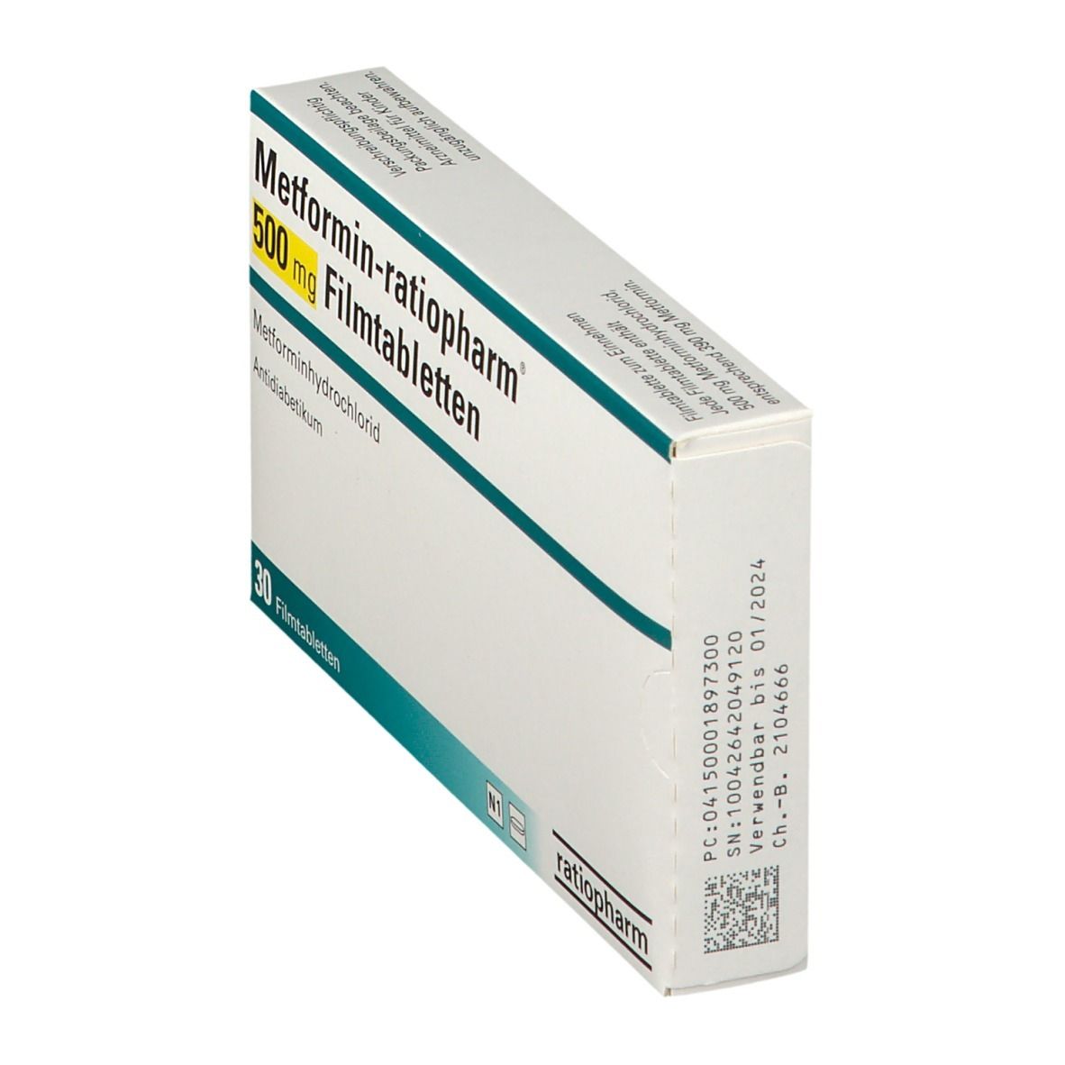 METFORMIN-ratiopharm 500 mg Filmtabletten 30 St