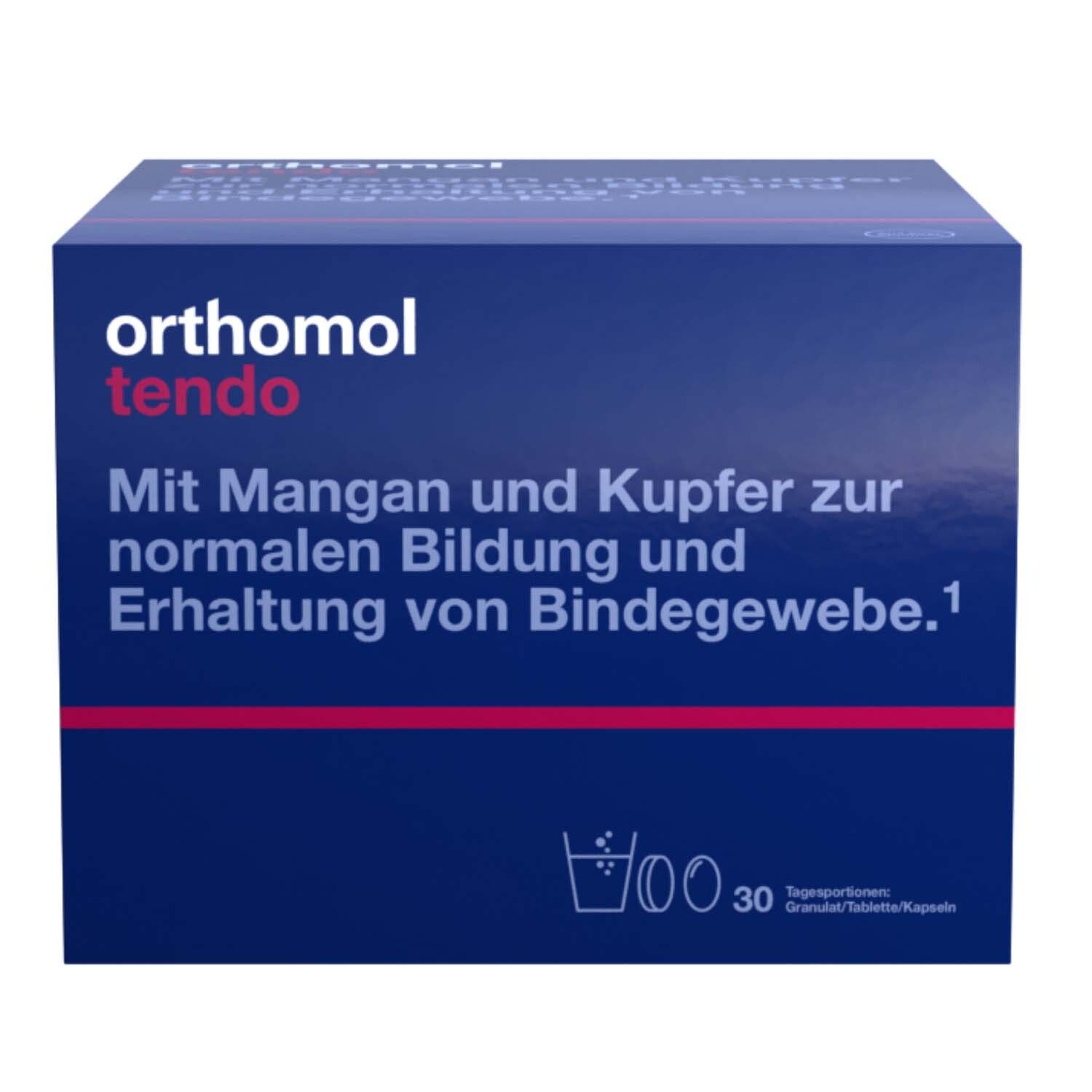 Orthomol Tendo - für normale Bildung und Erhalt von Bindegewebe - Mikronährstoffe, Mangan und Kupfer - Granulat/Tablette