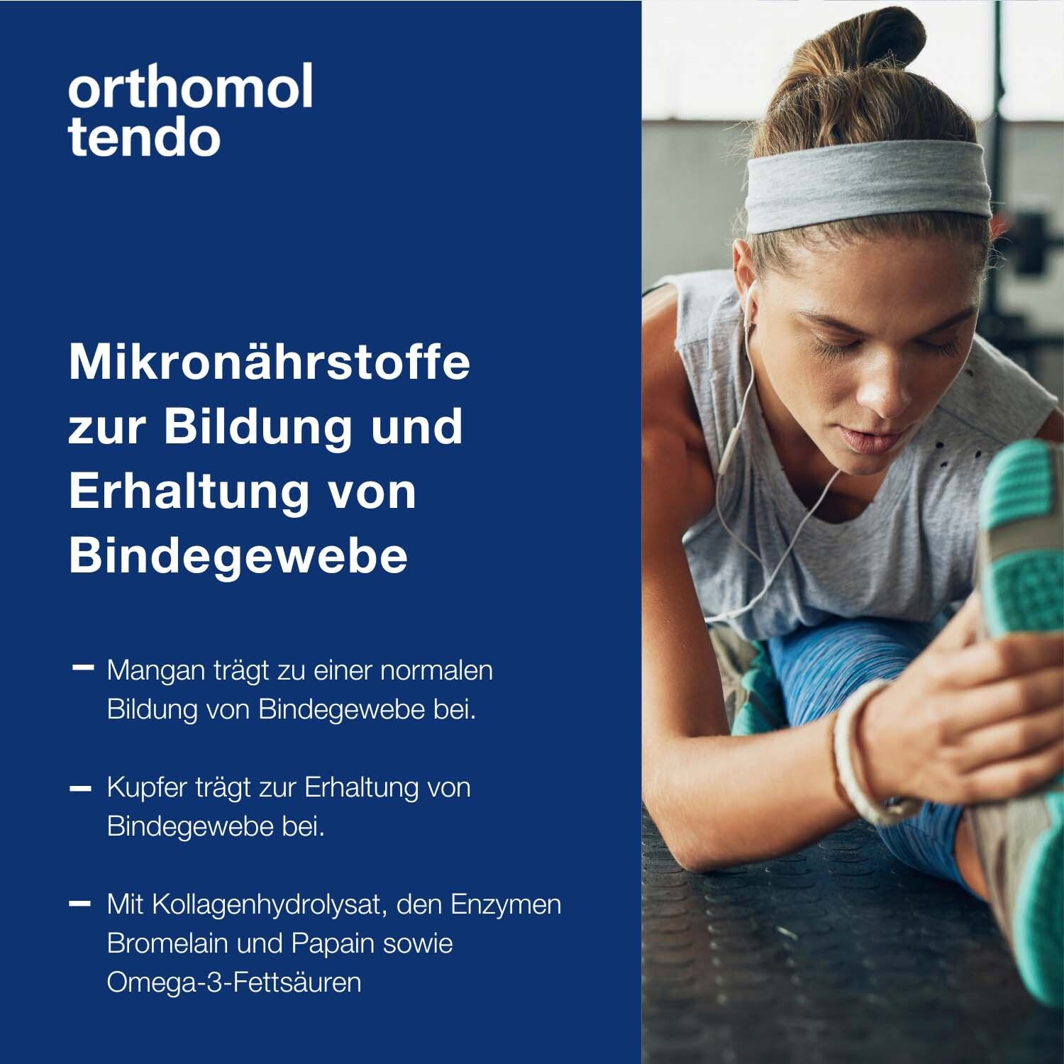 Orthomol Tendo - für normale Bildung und Erhalt von Bindegewebe - Mikronährstoffe, Mangan und Kupfer - Granulat/Tablette/Kapseln