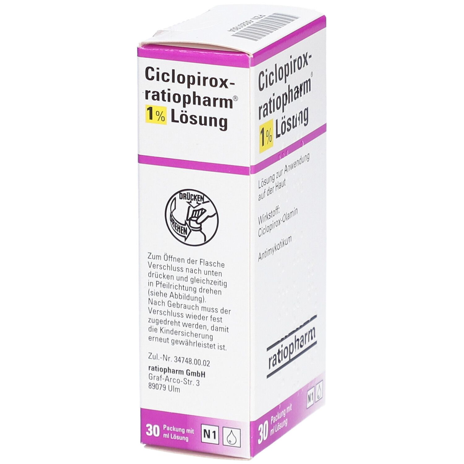 CICLOPIROX-ratiopharm 1% Lösung 30 ml