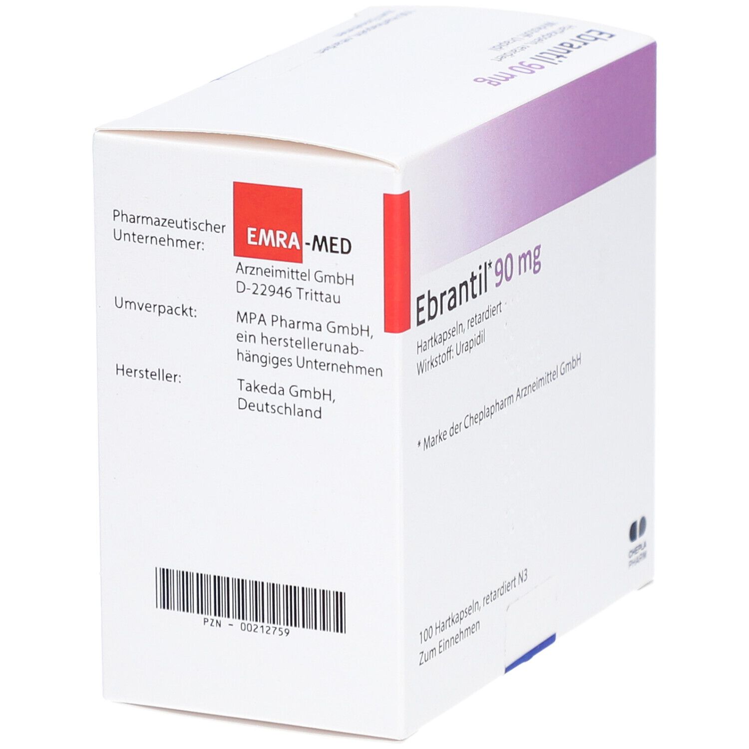 Ebrantil 90 mg Retardkapseln 100 St Retard-Kapseln