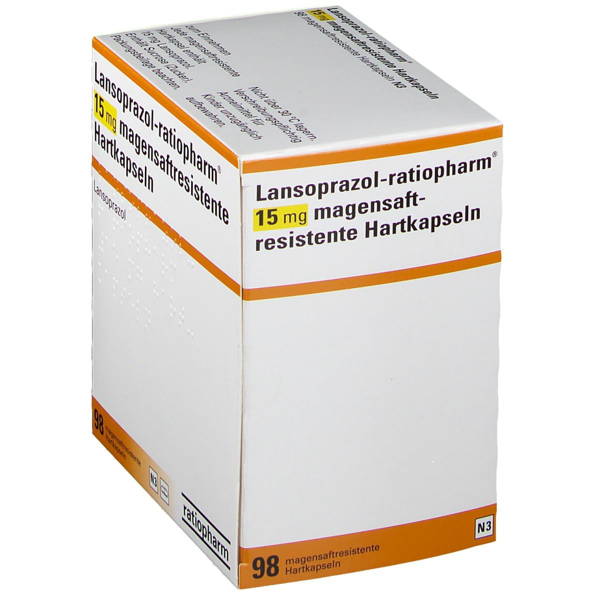 LANSOPRAZOL-ratiopharm 15 mg magensaftres.Hartkap. 98 St Kapseln magensaftresistent