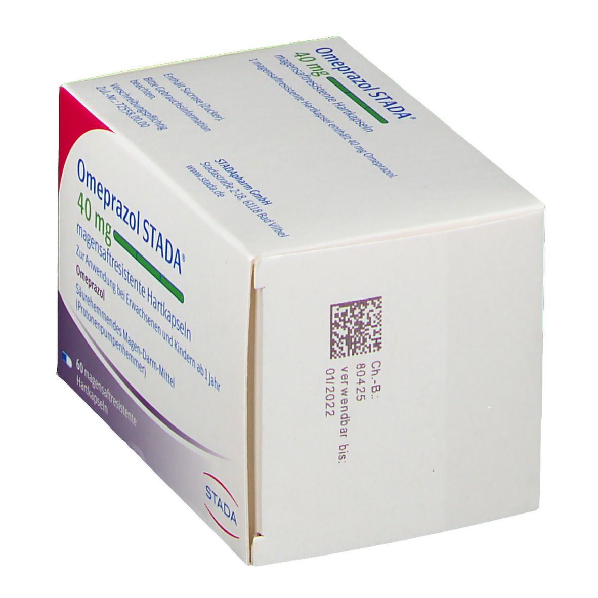 Omeprazol Stada 40 mg magensaftresist.Hartkapseln 60 St Magensaftresistente Hartkapseln