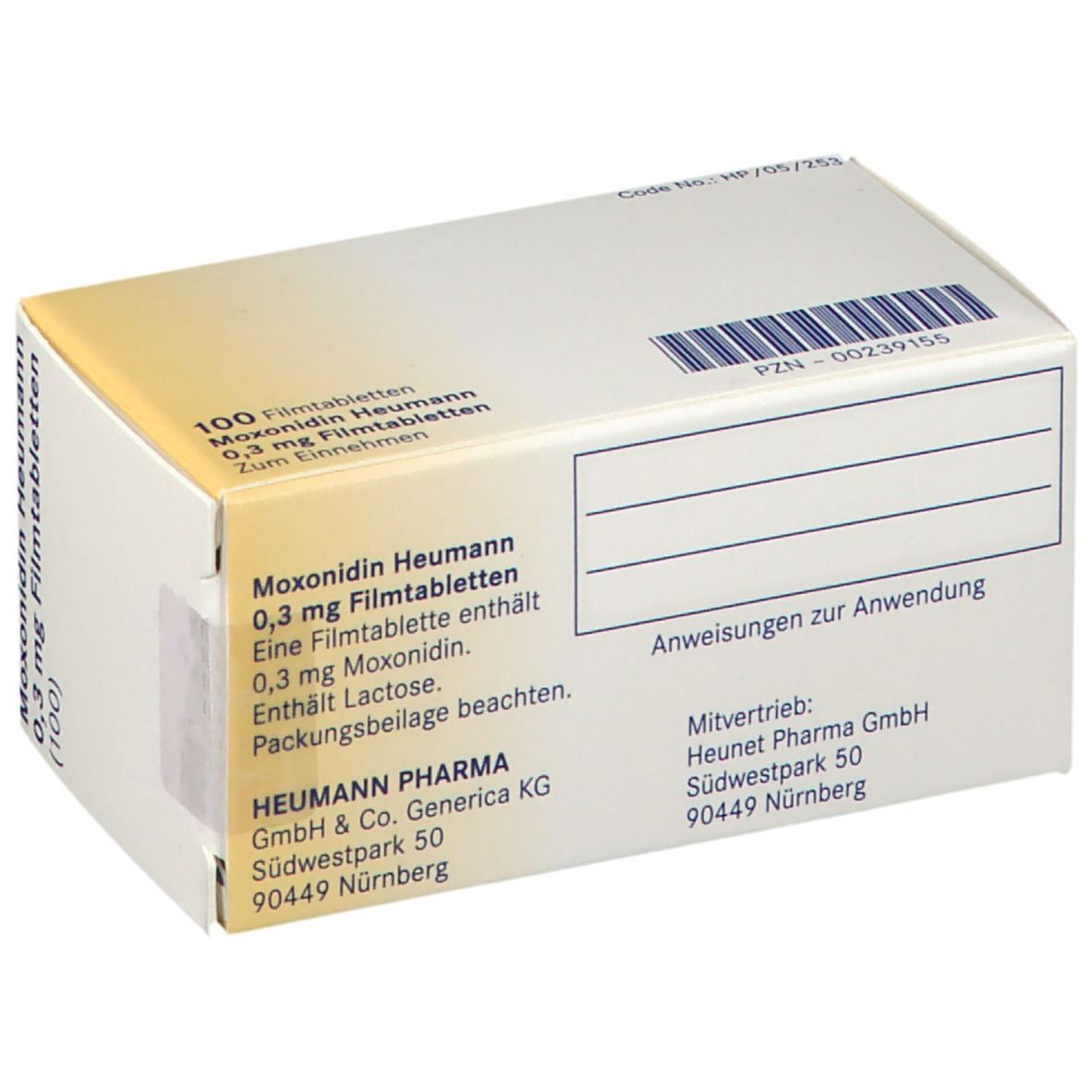 Moxonidin Heumann 0,3 mg Filmtabletten 100 St