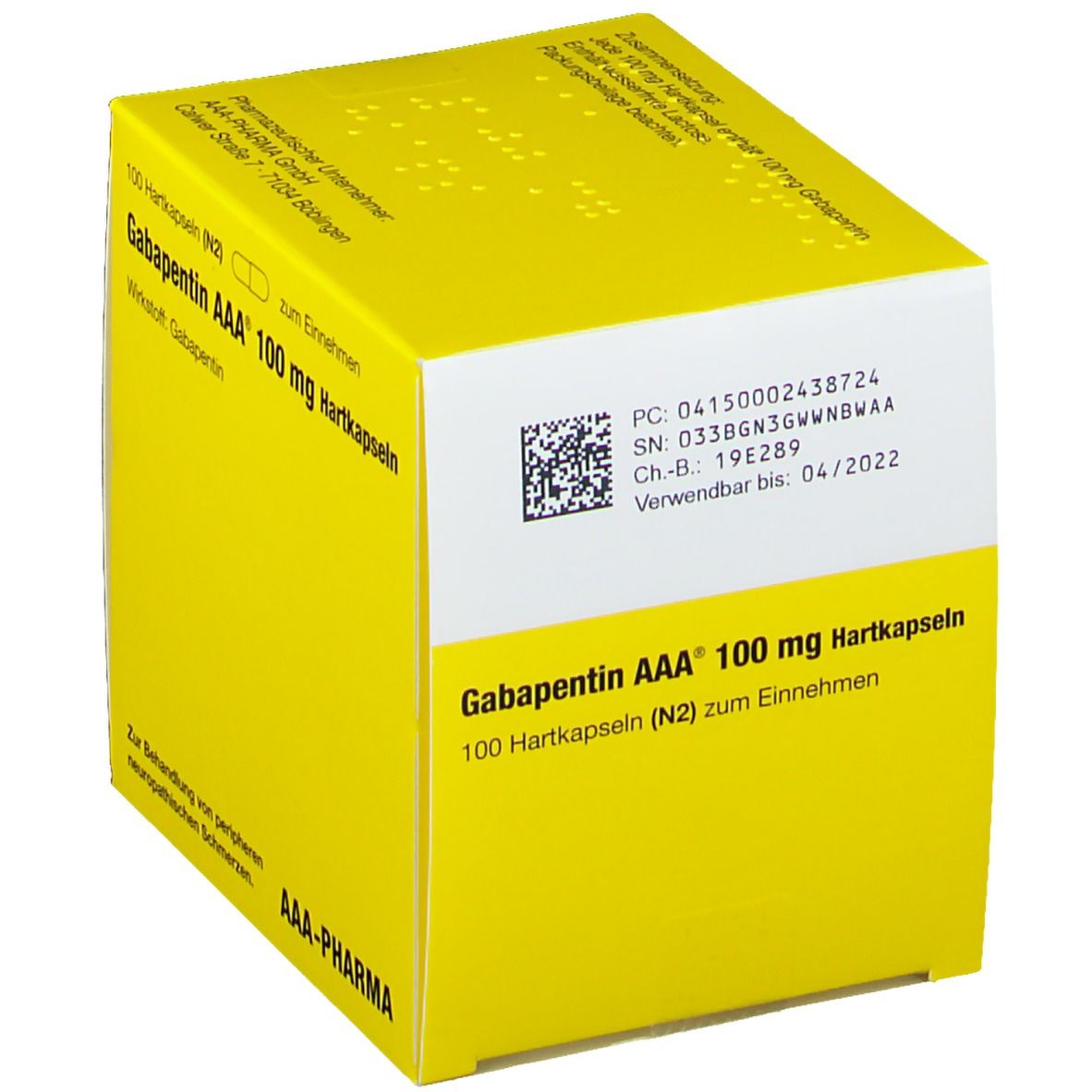 Gabapentin Ascend 100 mg Hartkapseln St