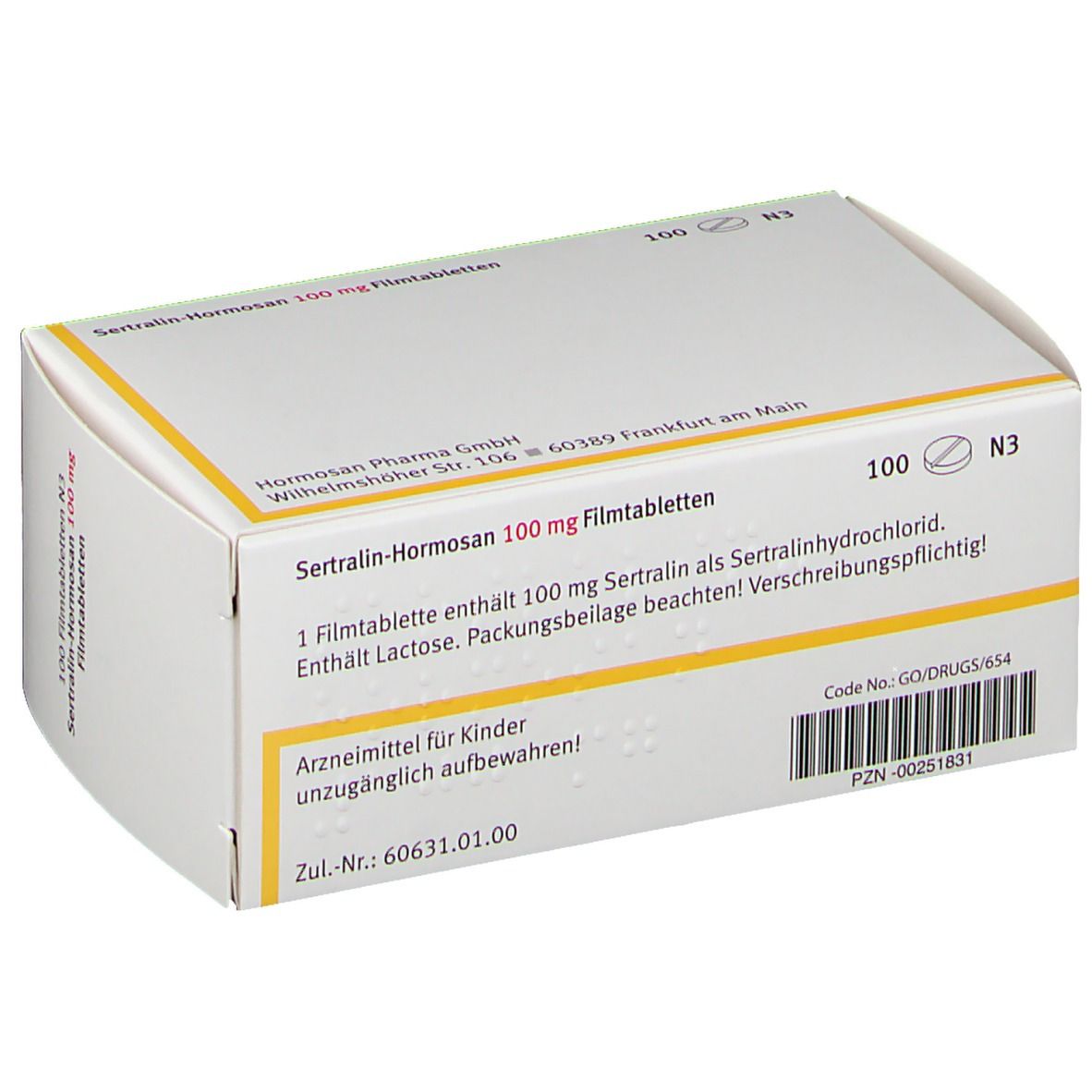 SERTRALIN Hormosan 100 mg Filmtabletten