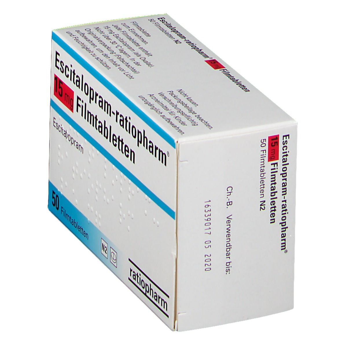 ESCITALOPRAM-ratiopharm 15 mg Filmtabletten 50 St