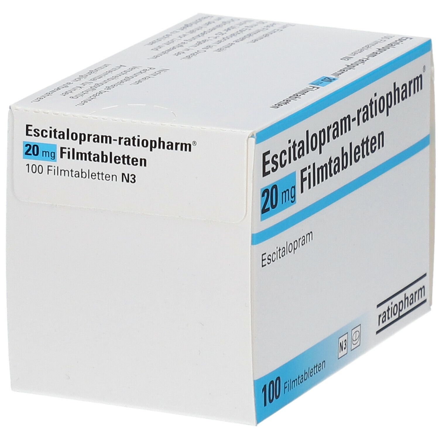 ESCITALOPRAM-ratiopharm 20 mg Filmtabletten 100 St