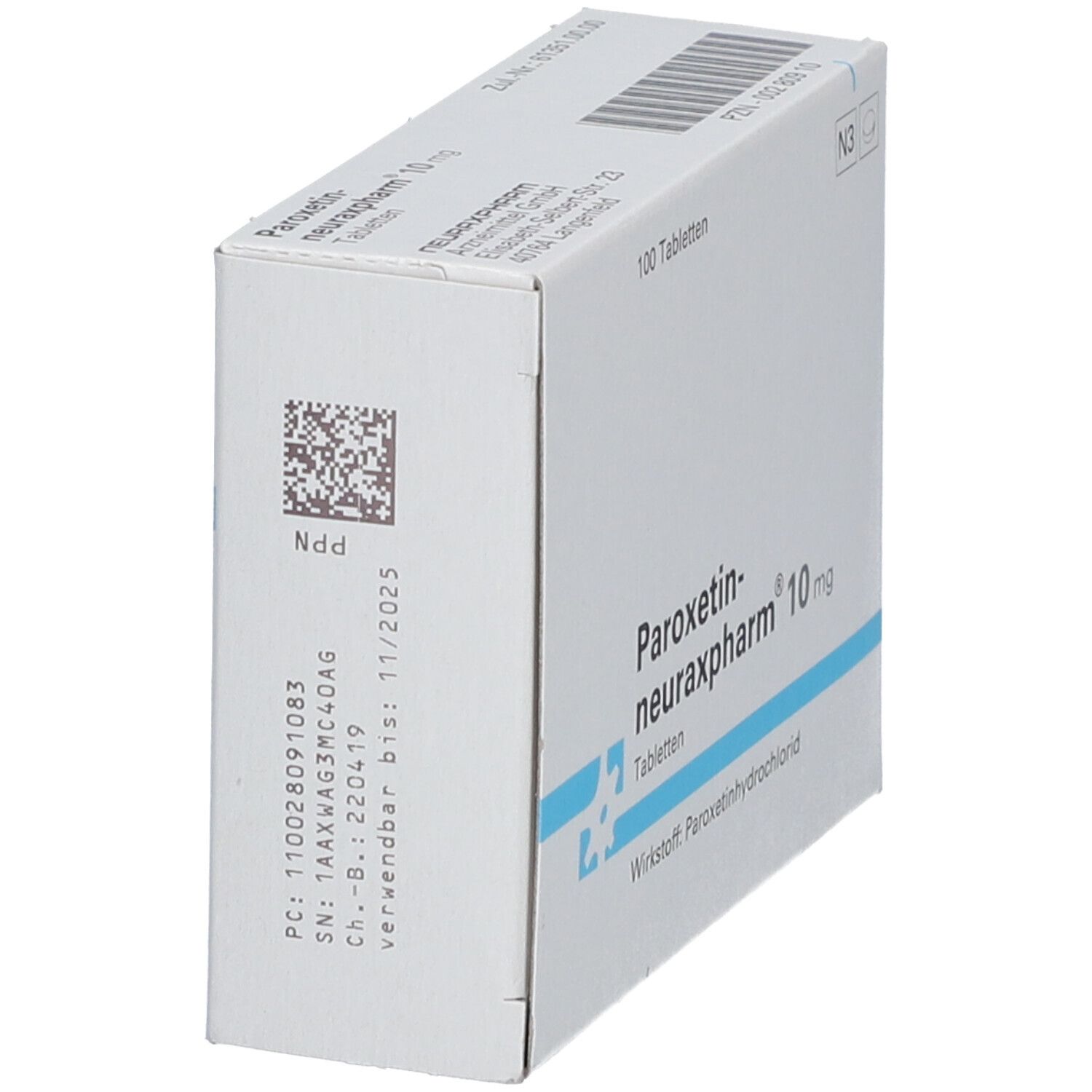 PAROXETIN-neuraxpharm 10 mg Tabletten 100 St