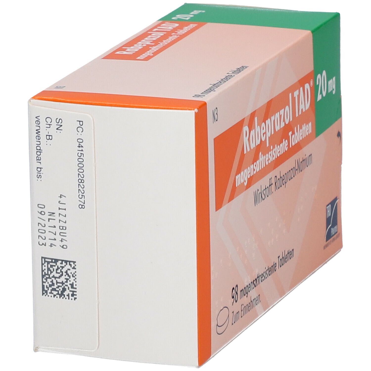 Rabeprazol TAD 20 mg magensaftresistente Tabletten 98 St magensaftresistent