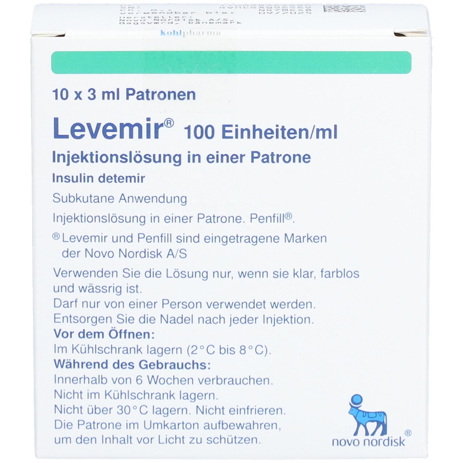LEVEMIR Penfill 100 Einheiten/ml Inj.-L.Zyl.-Amp.