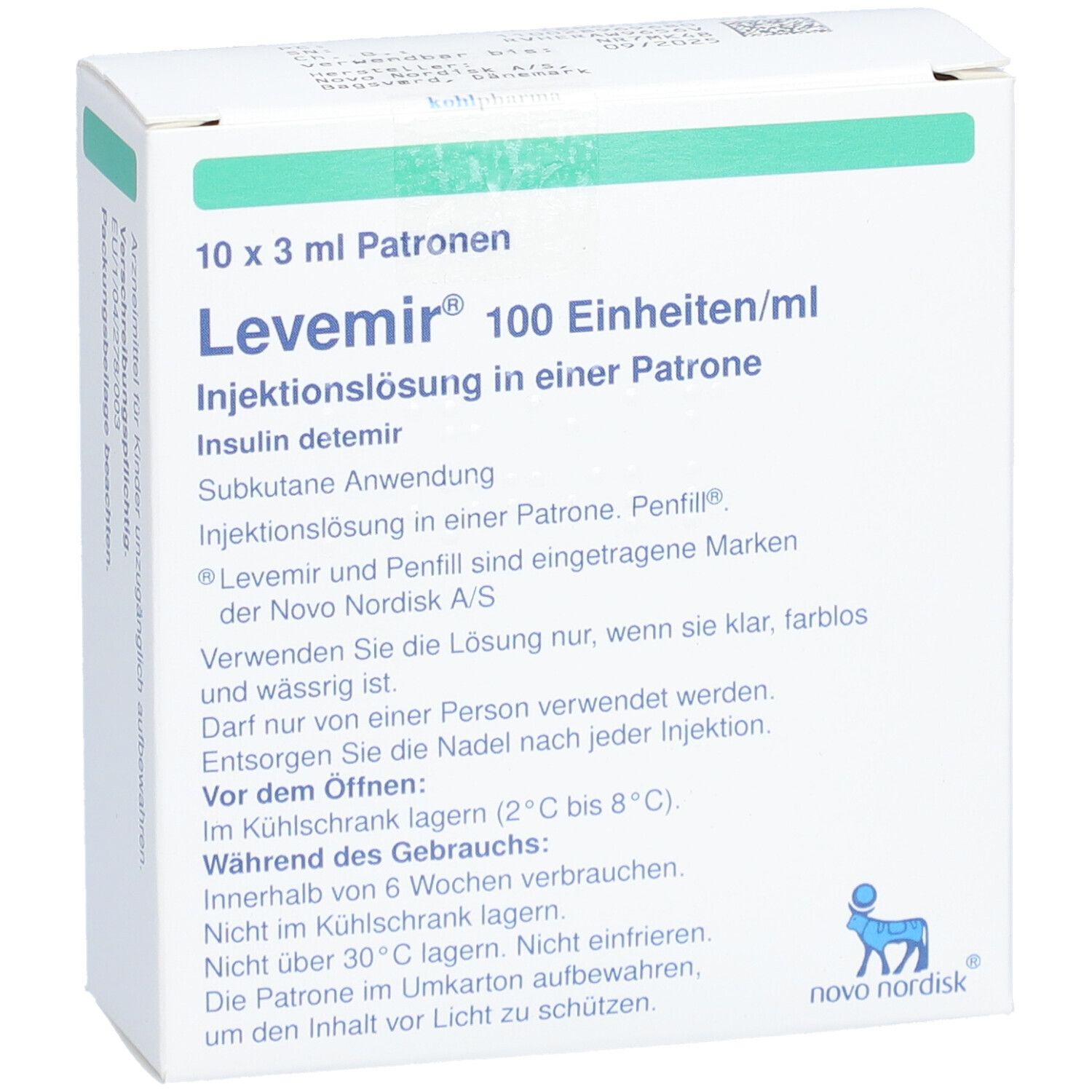 LEVEMIR Penfill 100 Einheiten/ml Inj.-L.Zyl.-Amp.