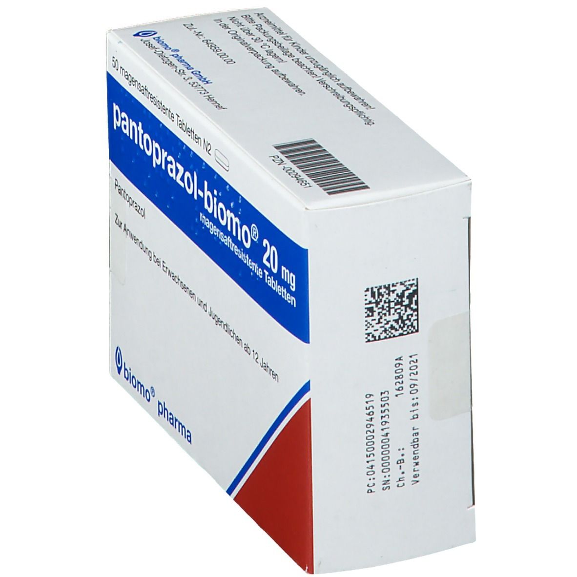 PANTOPRAZOL-biomo 20 mg magensaftres.Tabletten 50 St Tabletten magensaftresistent