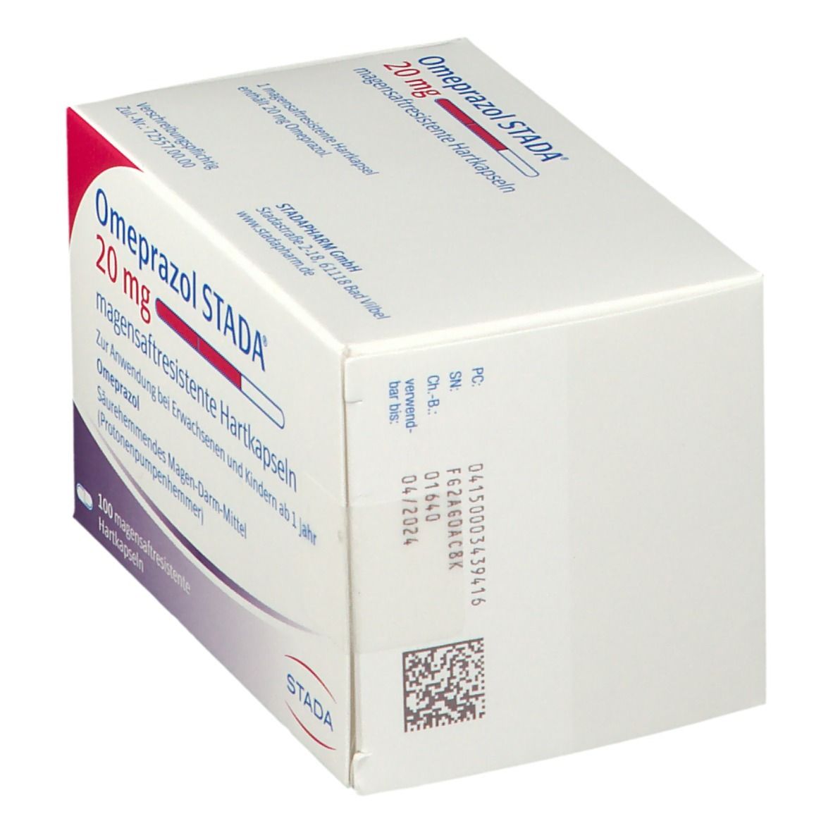 Omeprazol Stada 20 mg magensaftresist.Hartkapseln 100 St Magensaftresistente Hartkapseln