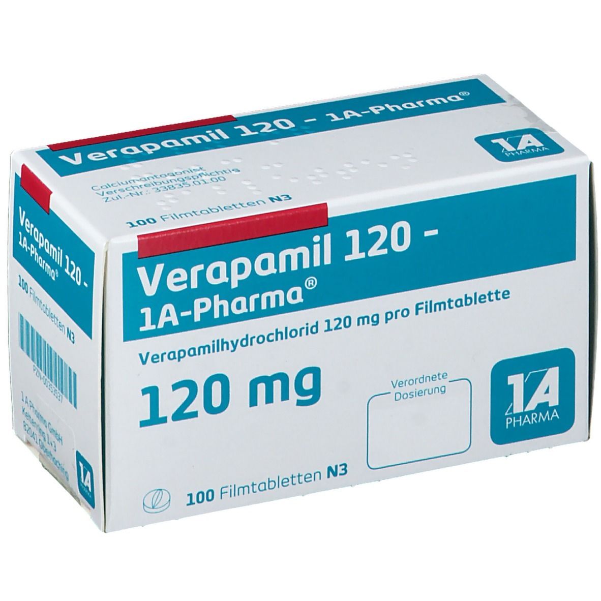 Verapamil 120 1A Pharma® 100 St Mit Dem E-Rezept Kaufen - Shop Apotheke