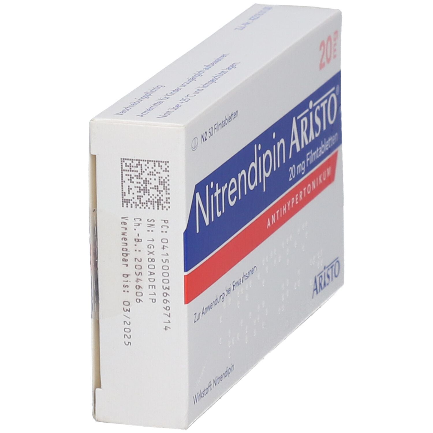 Nitrendipin Aristo 10 mg Filmtabletten 50 St