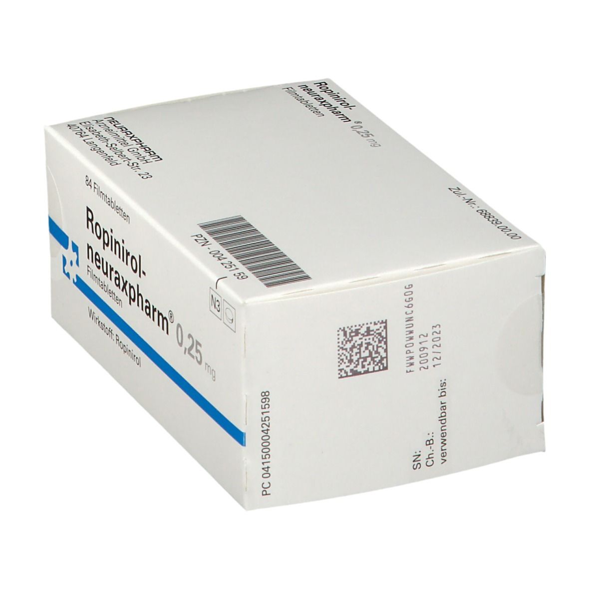 ROPINIROL-neuraxpharm 0,25 mg Filmtabletten 84 St