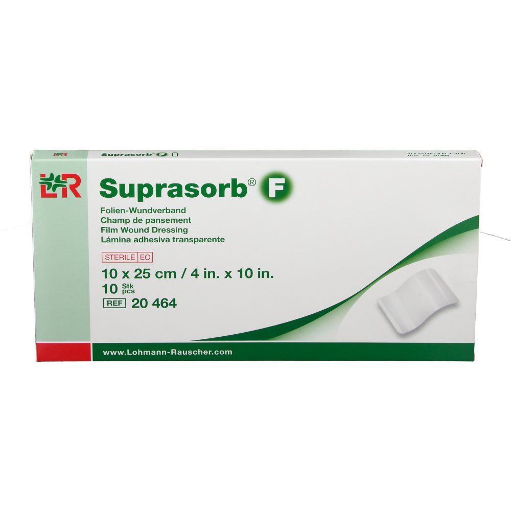 Suprasorb F Folien-Wundverb.10x25 cm steril 10 St Verband