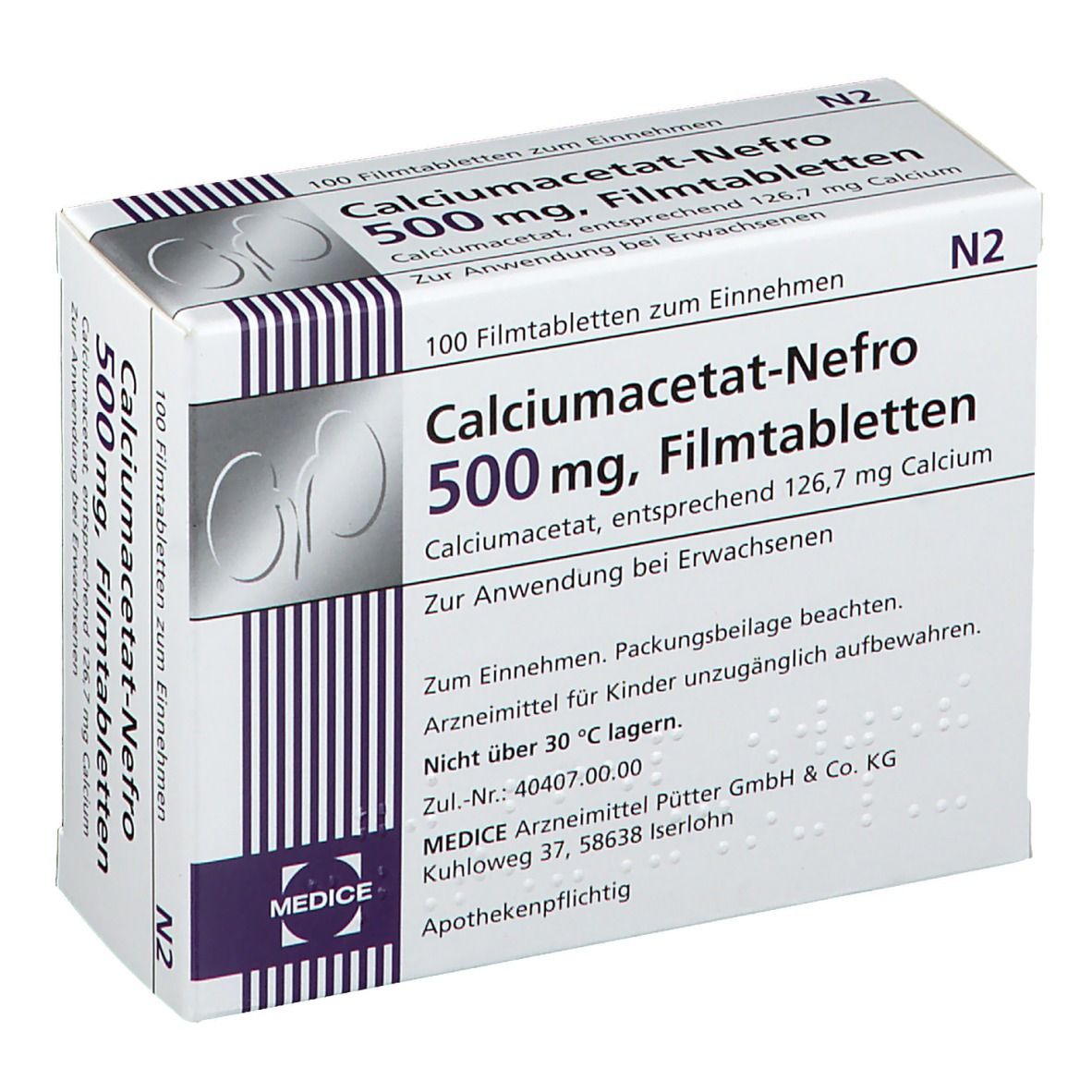 Calciumacetat-Nefro 500 mg