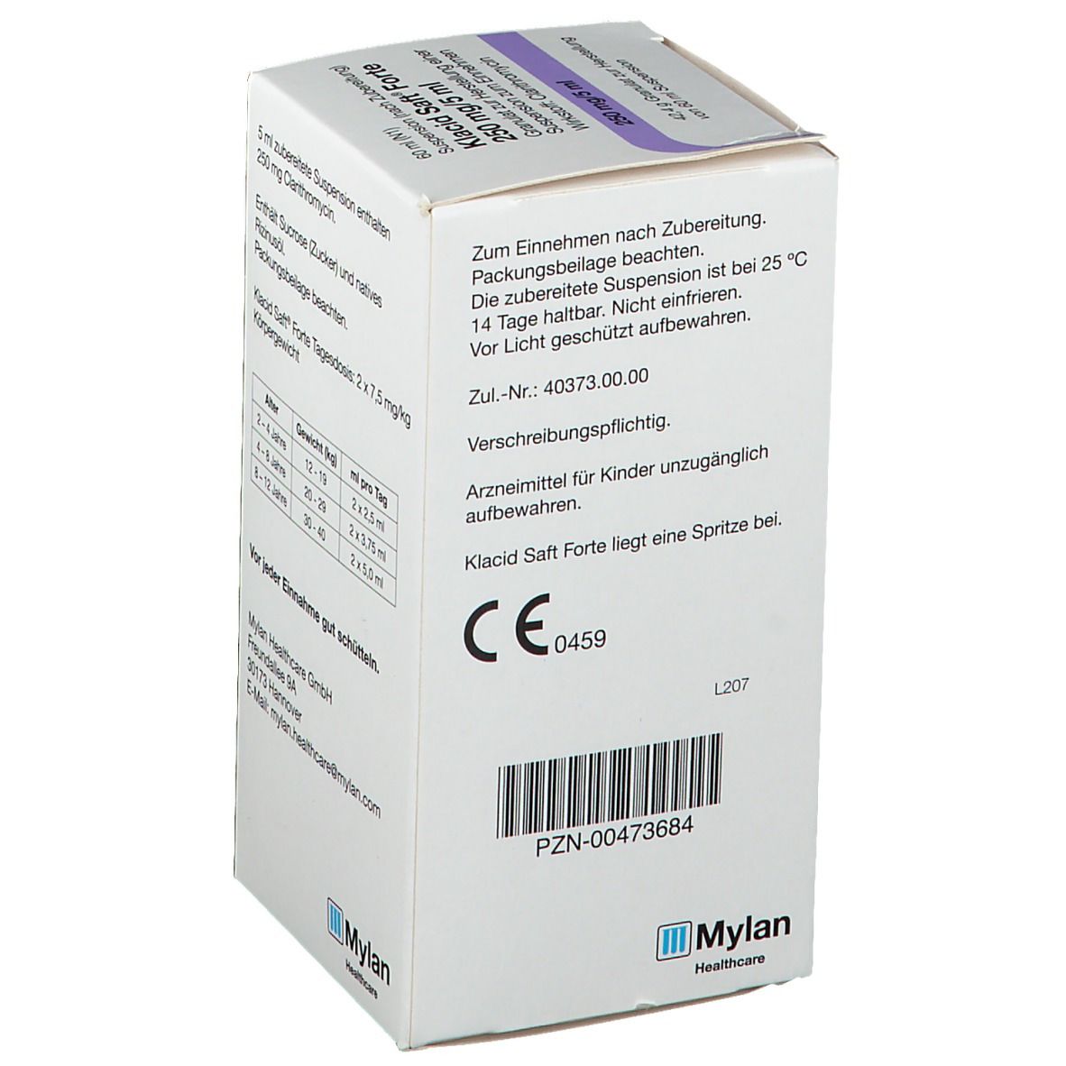 Klacid® Saft forte 250 mg/5 ml