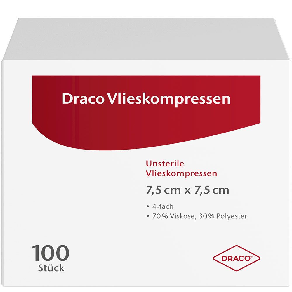 Draco Vliesstroffkompressen 7,5 x 7,5 cm unsteril