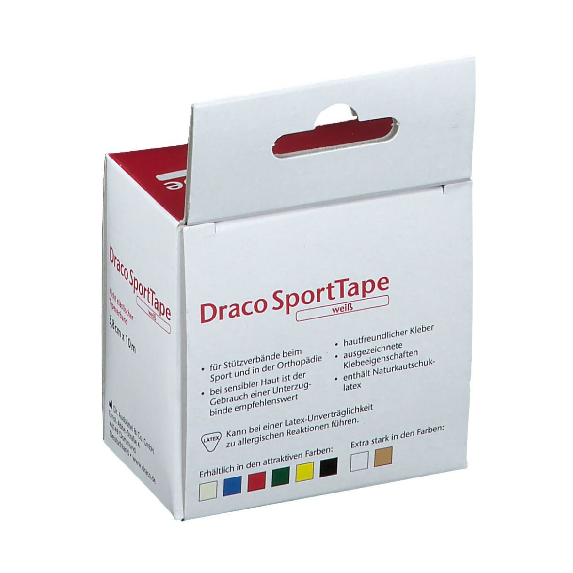 Draco SportTape 3,8 cm x 10 m weiß