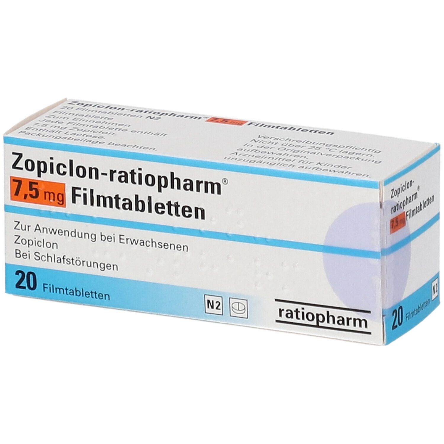 Zopiclon-ratiopharm® 7,5 mg 20 St - shop-apotheke.com
