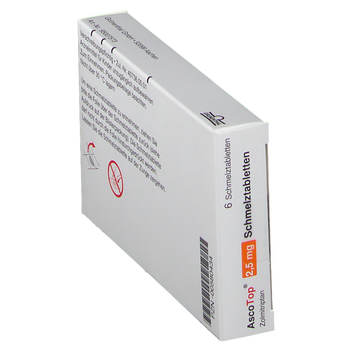 AscoTop® 2,5 mg Schmelztabletten