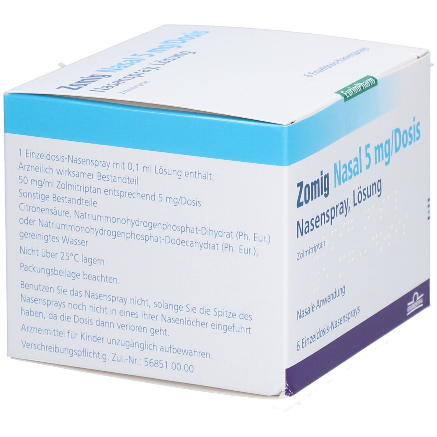 Zomig Nasal 5 mg/Dosis Einzeldosis-Nasenspray 6 St Nasenspray