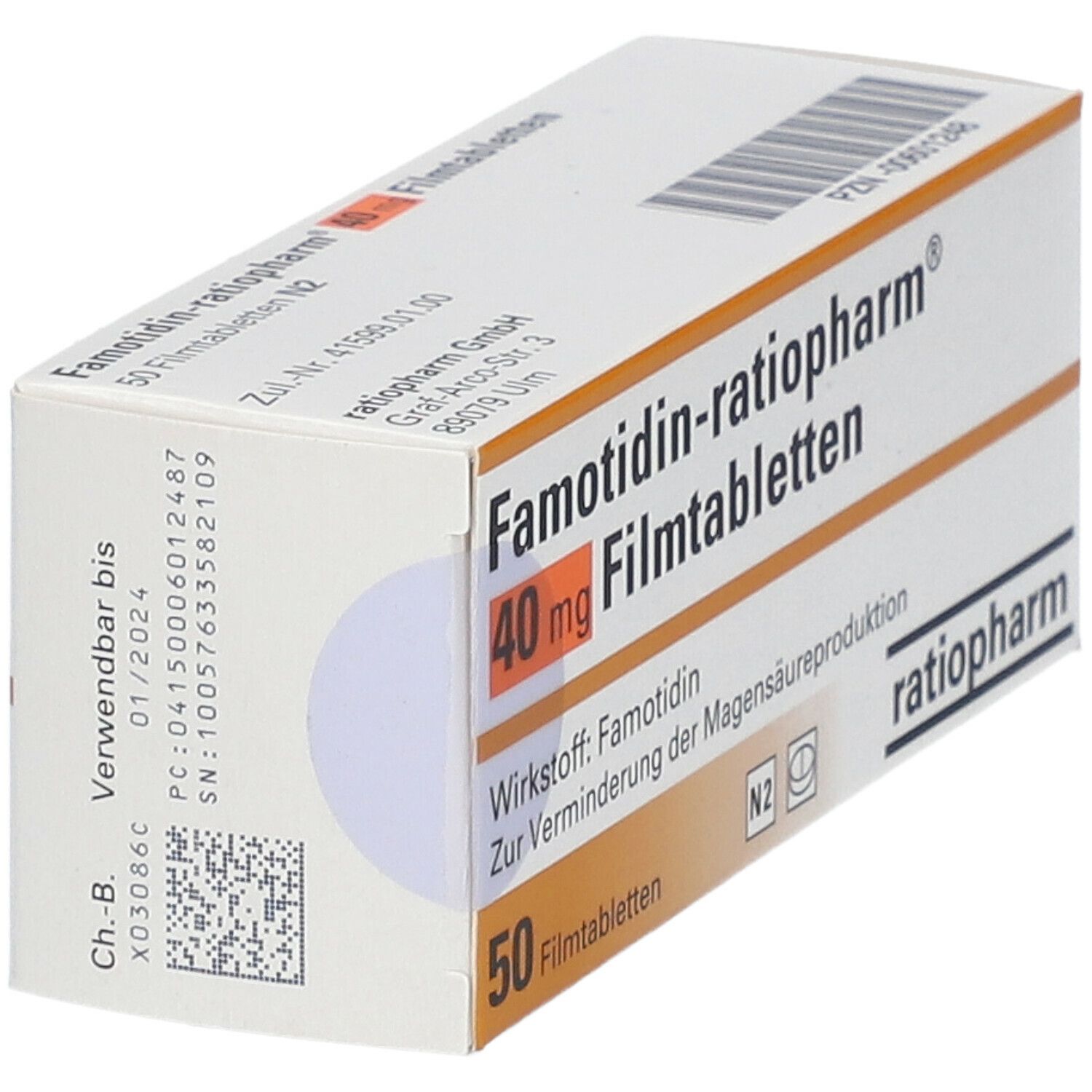 FAMOTIDIN-ratiopharm 40 mg Filmtabletten 50 St