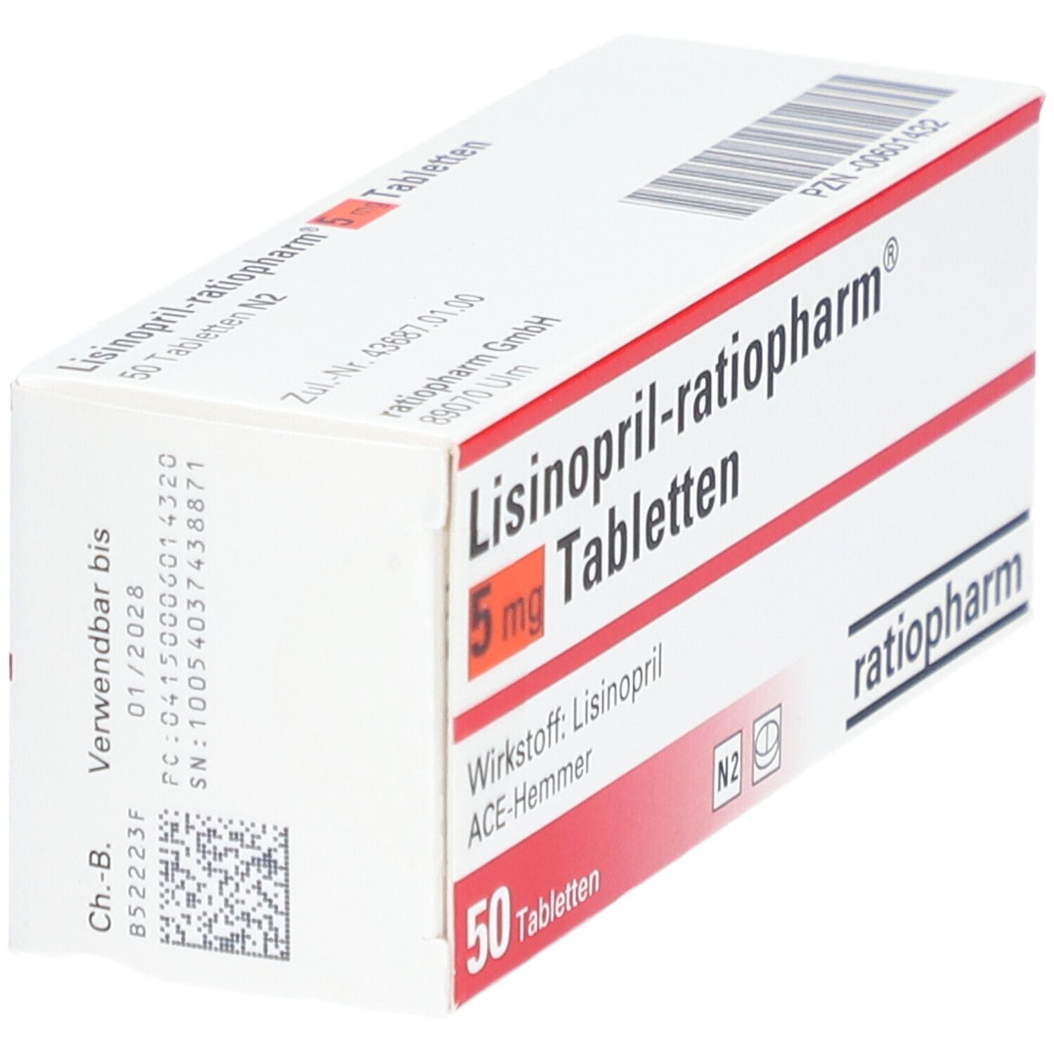 LISINOPRIL-ratiopharm 5 mg Tabletten 50 St