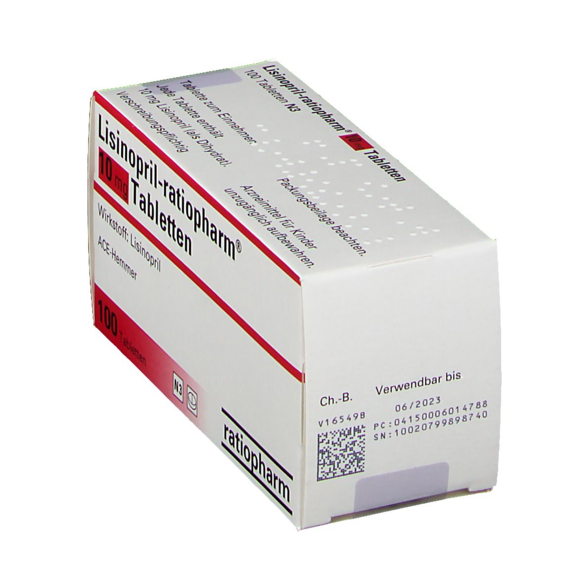 LISINOPRIL-ratiopharm 10 mg Tabletten 100 St